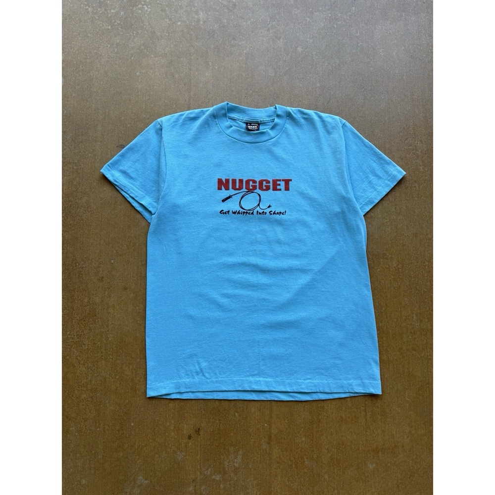 VTG 90s Nugget Gym Get Whipped Into Shape Humor Parody Obscure T-Shirt (L) USA